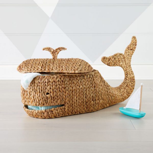 Animal hamper basket storage whale shaped